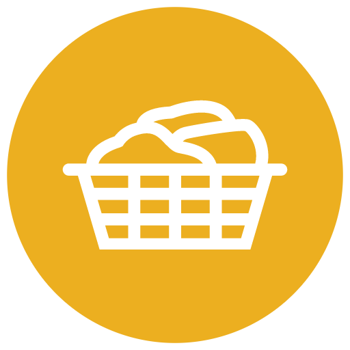 icon laundry basket golden circle background